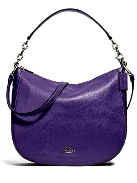 Coach Handbags - Coach Purple Pebbled Leather Hobo Bag